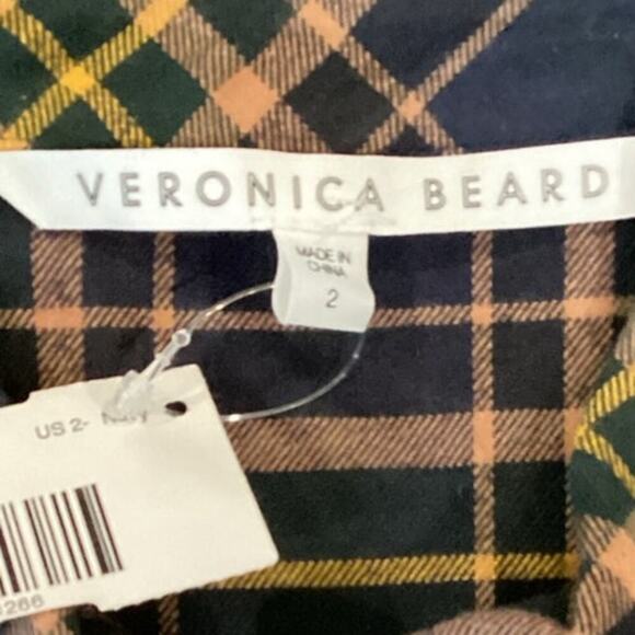 Veronica Beard Roberta Plaid Long Sleeve Ruffle Flannel Mini Dress US 2 NWT - Picture 8 of 12